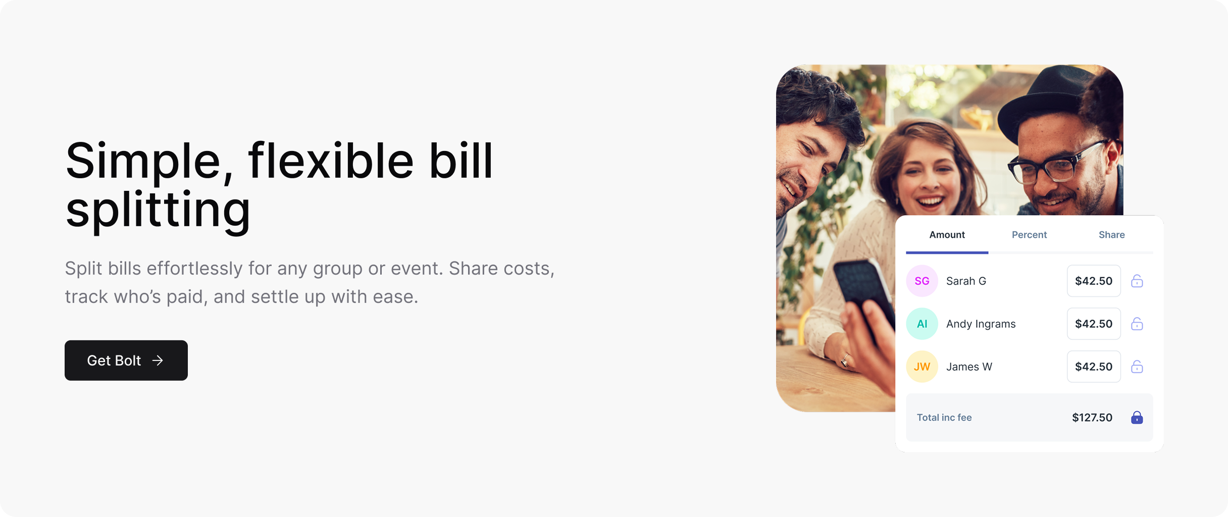 Simple, flexible bill splitting. Split bills effortlessly for any group or event. Share costs, track who’s paid, and settle up with ease.